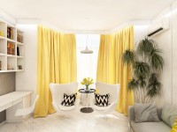 الستائر الصفراء - 50 صورة من الأفكار في المناطق الداخلية: غرفة المعيشة ، المطبخ ، غرفة النوم. (أخبار الستار الحديث)