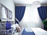 Blaue Vorhänge - 50 Fotos von exquisiten Blautönen im Innenraum