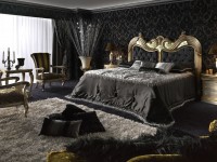 Svart sovrum. Det inre av sovrummet i svart färg (75 foton)