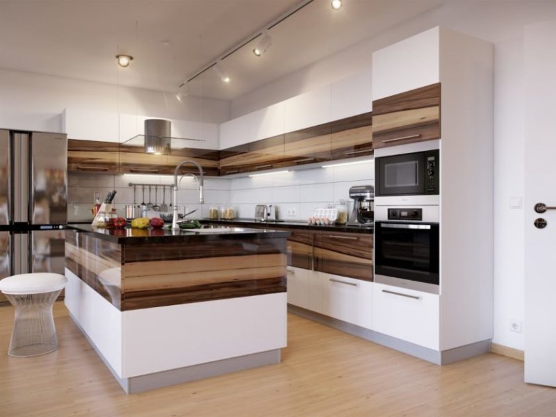 klassiske design-køkken-kabinetter-plan-ideer-med-hvid-brun-gloss-farver-køkken-frysere-og-kichen-Islanda-al